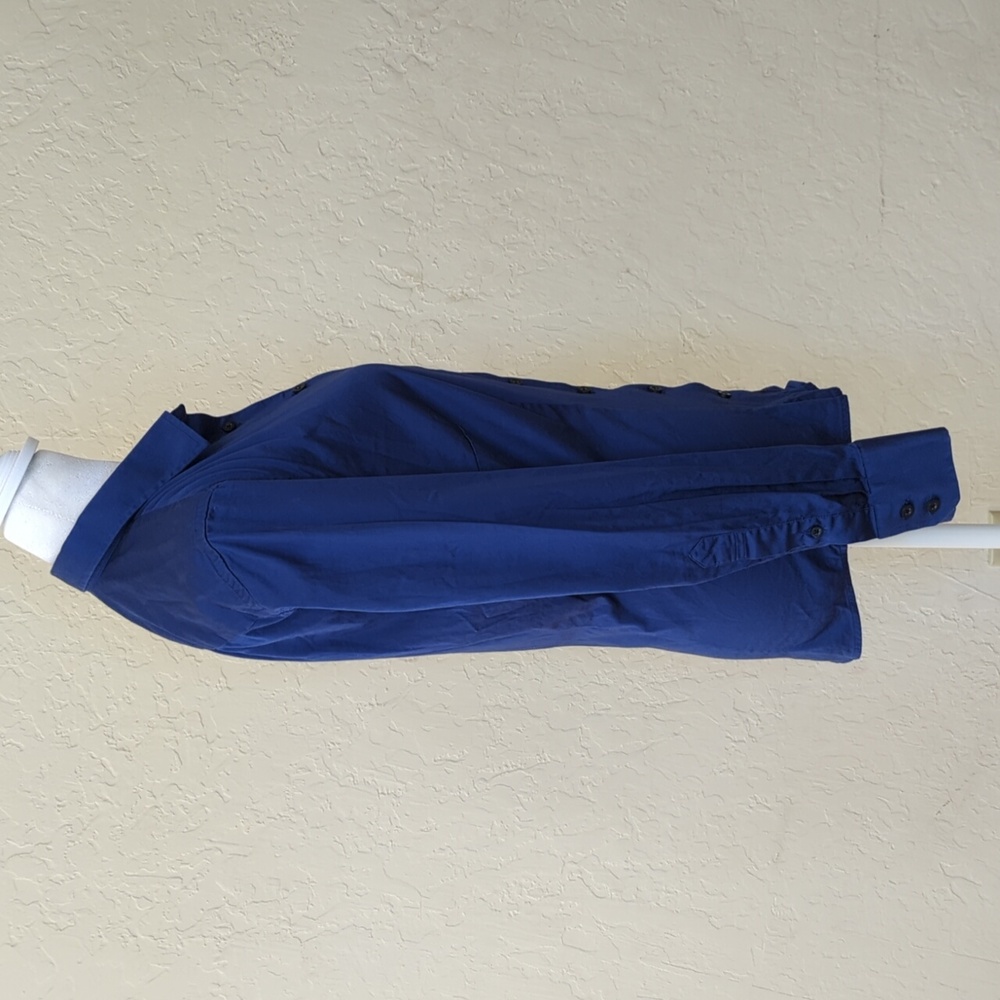 Tailor Store Custom Made Royal Blue Long Sleeve Button Down Shirt Size Small - Picture 6 of 8